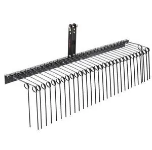 VEVOR  Tow Behind Landscape Rake, 72" Tow Dethatcher with 32 Steel Tines, Lawn Dethatcher Rake Attaches to Category 1, 3 Point Hitch for Tractor, for Leaves, Pine Needles, Straw, and Grass