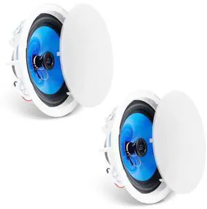 VEVOR 2 PCs 8 Inch in Ceiling Speakers, 50-Watts, Flush Mount Ceiling & in-Wall Speakers System with 8Impedance 89dB Sensitivity, for Home Kitchen Living Room Bedroom or Covered Outdoor Porches