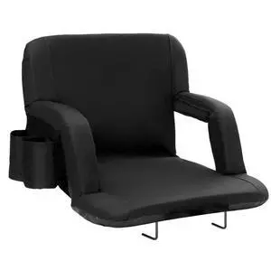 VEVOR Stadium Seat with Back Support, Wide Bleacher Seat Back, Folding Padded Cushion Stadium Chair, Portable Reclining Chair with Hook Pocket Cupholder, Ideal for Sport Event Beach Camping Concert