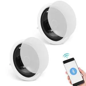 VEVOR 2 PCs 6.5'' Bluetooth in Ceiling Speakers, 150W, Flush Mount Ceiling & in-Wall Speaker System with 8Impedance 89dB Sensitivity, for Home Kitchen Living Room Bedroom or Covered Outdoor Porches