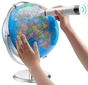 VEVOR Talking World Globe, 9 in/228.6 mm, Interactive Globe for Kids Early Learning Teaching, Educational Globe with Smart Talking Pen LED Night Light USB Interface, Gifts for Children Boys & Girls