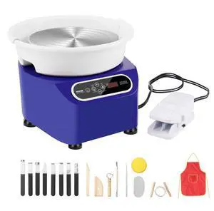 VEVOR Pottery Wheel, 11 inch Pottery Forming Machine, 350W Electric Wheel for Pottery with Foot Pedal and LCD Touch Screen, Direct Drive Ceramic Wheel with Shaping Tools for DIY Art Craft, Blue