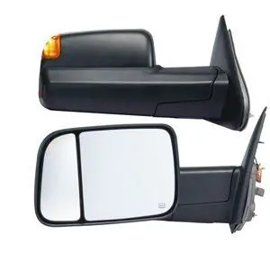 VEVOR  Towing Mirrors, Left & Right Pair Set for 2002-2008 Dodge Ram 1500 2500 3500 (Partial 2009 Models), Power Heated with Signal Light & Puddle Light, Manual Controlling Flipping Folding, Black