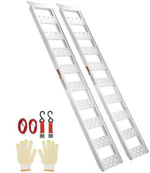 VEVOR Aluminum Ramps, 1250lbs, Straight Ramp with Treads and Load Straps, Portable Loading Ramp for Motorcycles, ATVs, Trucks, Lawn Mower, Dirt Bike, Garden Tractor, 78"L x 12"W, 2Pcs VEVOR Aluminum Ramps, 1250lbs, Straight Ramp with Treads and Load Straps, Portable Loading Ramp for Motorcycles, ATVs, Trucks, Lawn Mower, Dirt Bike, Garden Tractor, 78"L x 12"W, 2Pcs