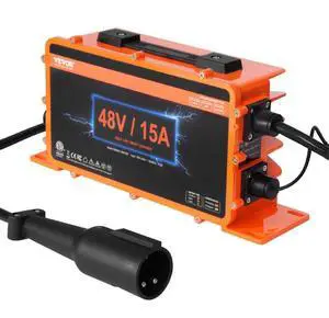 VEVOR 48 Volt 15 AMP Golf Cart Smart Battery Charger for Club Car 3-Pin Round