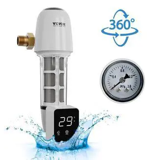 VEVOR  Spin Down Filter, 40 Micron Whole House Sediment Filter for Well Water, 1" MNPT + 3/4" FNPT, 8 T/H High Flow Rate, for Whole House Water Filtration Systems, Well Water Sediment Filter