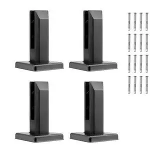 VEVOR Glass Clamp, 4 PCS Square Glass Railing Bracket for 0.31 "-0.47 " Tempered Glass, 304 Stainless Steel Glass Mounting Clamp, 0.12 Thick Glass Shelf Bracket for Balcony, Garden, Deck, Stair