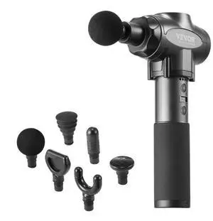 VEVOR Massage Gun Deep Tissue with 9 Speed Levels & 6 Massage Heads, 24V 2500mAh Batteries, Percussion Muscle Massager for Athletes, Handheld Electric Massage Gun for Pain Relief, Muscle Relaxation