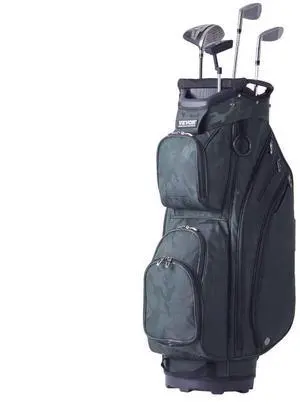 VEVOR Golf Cart Bag with 14 Way Organizer Divider Top, 36 11 Pockets Premium Nylon Cart Bag, Durable Golf Bags with Handles & Dust Cover & Detachable Straps for Men & Women, Army Green