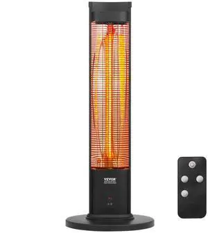 VEVOR Infrared Heater, 1500W Remote Control Electric Space Heater, Patio Heater w/ 3 Speeds & Timer & Tip-Over Protection, Outdoor/Outdoor for Bedroom,Studio,Porch,Dining Room,Studio, Stand,40in L