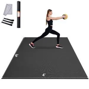 VEVOR Exercise Mat, Non Slip High Density Premium Yoga Mat, Exercise Yoga Mat for Men & Women, Fitness & Exercise Mat with Bag & Carry Strap, for All Types of Home Yoga, Pilate & Floor Workout (6x4ft)
