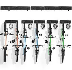 VEVOR Bike Storage Rack, 6 Bike Racks and 5 Helmets Hooks, Wall Mount Bike Storage Hanger, Home & Garage Organizer, Customizable for Various Bike Sizes, Adjustable Holder, Holds Up to 300 lbs, 85-inch