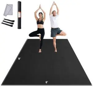VEVOR Exercise Mat, Non Slip High Density Premium Yoga Mat, Exercise Yoga Mat for Men & Women, Fitness & Exercise Mat with Bag & Carry Strap, for All Types of Home Yoga, Pilate & Floor Workout (9x6ft)