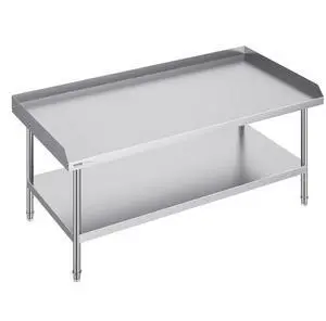 VEVOR  Stainless Steel Work Table, 30 x 60 x 26 Inch Commercial Food Prep Worktable, 3-Sided Backsplash Heavy Duty Prep Worktable, Metal Work Table with Adjustable Height for Restaurant Home Hotel