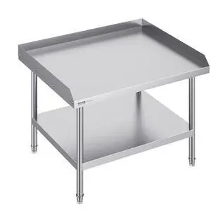 VEVOR Stainless Steel Work Table, 30 x 36 x 26 Inch Commercial Food Prep Worktable, 3-Sided Backsplash Heavy Duty Prep Worktable, Metal Work Table with Adjustable Height for Restaurant Home Hotel