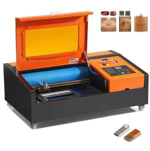 VEVOR  40W Desktop CO2 Laser Engraver, 12 x 8 in, 11.8 IPS Laser Cutter Machine with Water-Cooled Laser Tube, Compatible with CorelDRAW, Windows XP 7 8 10, EMF, JPG, PLT, WMF, for Wood Acrylic Fabric