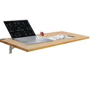 VEVOR  Wall Mounted Folding Table, 47.24" x 19.69" Wall Mount Drop Leaf Table, Wooden Floating Desk with Iron Bracket, Fold Down Desk for Small Spaces, Home Office, Dining, Laundry Room, Kitchen, Bar