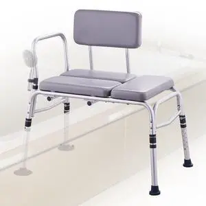 VEVOR Tub Transfer Bench for Bathtub 500lbs, Shower Seats for Adults, Lightweight Shower Bench for Elderly and Disabled with Padded Seat,  Non-Slip Bath Seats with Armrest and Reversible Backrest