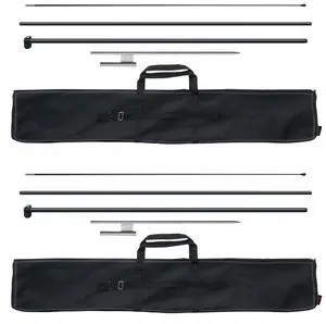 VEVOR Feather Flag Pole Kit 2 Packs Swooper Flag Pole 12.7 ft with Ground Stakes