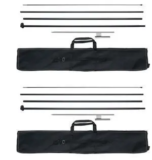 VEVOR Feather Flag Pole Kit 2 Packs Swooper Flag Pole 16.3 ft with Ground Stakes