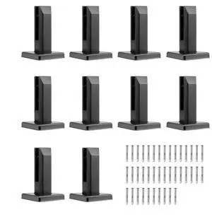 VEVOR Glass Clamp 10 PCS Square Railing Bracket for 0.31 "-0.47 " Glass Black