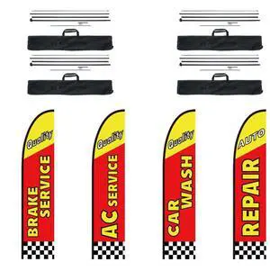 VEVOR Auto Repair Advertising Feather Flag Kit Swooper Flags and Poles 16.3 FT