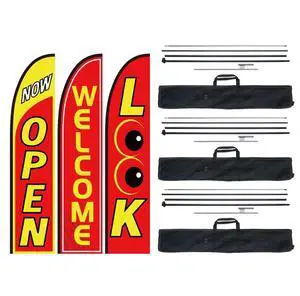 VEVOR Open Flags for Business Advertising Feather Flag Kit Open Look Welcome