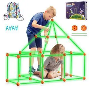 VEVOR Glow In The Dark! Christmas Gift! Tent Fort Building Kit for Kids Glow In The Dark STEM Construction Toy 85P