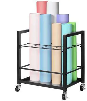 VEVOR  Blueprint Storage Rack 12 Slots Mobile Roll File Holder for Architectural, Blue Print Storage Organizer - Mobile Roll File Cart, Construction Plan Holders, Blueprint Cabinet with Wheels, Roll