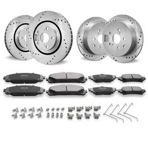 VEVOR  Drilled Slotted Front&Rear Brake Rotors Pads for Toyota Sienna Highlander