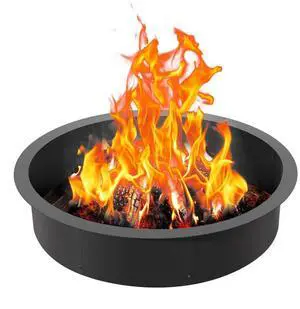 VEVOR Fire Pit Ring Round 40 Outer 36 Inner Steel Liner DIY Campfire Firepit