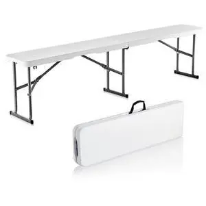 VEVOR 6FT Plastic Folding Bench Portable Outdoor Bench for Picnic Camping Garden