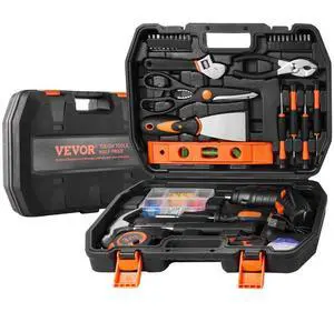 VEVOR Tool Kit 96 Piece Household Hand Tool Set Cordless Screwdriver Tool Case