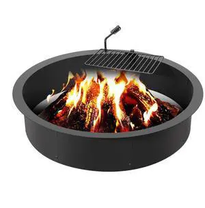 VEVOR Fire Pit Ring, Fire Pit Insert with Barbecue Fire Ring, 40-In Outer/36-In Inner Diameter, 8.5in Height, Carbon Steel Liner DIY Campfire Ring above/In-Ground, for Outdoor Camping, Bonfires