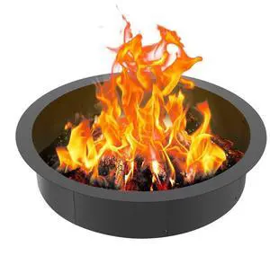 VEVOR Fire Pit Ring Round 40 Inch Outer Steel Liner DIY Campfire Ring Firepit