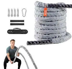 VEVOR Battle Rope 1.5" 30Ft Gym Workout Strength Training Exercise Fitness Rope
