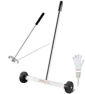 VEVOR 15-Inch Magnetic Sweeper with Wheels Telescoping Magnetic Pickup Tool