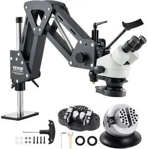 VEVOR  Multi-Directional Microscope Spring Bracket Ball Vise Ring Light 7X-45X