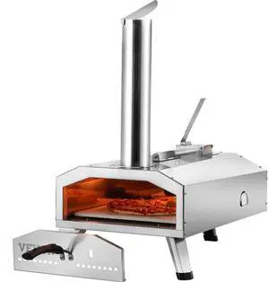 VEVOR 12" Outdoor Pizza Oven Portable Wood Pellet Pizza Oven Stainless Steel BBQ