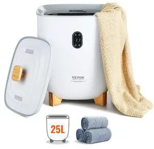 VEVOR Towel Warmer 25L, Towel Warmer Bucket with 2 Heating Modes, 20/40/60/90 Min Auto Shut Off, Bottom Heating Columns, LED Screen, Large Towel Warmer for Bathroom, Spa, Bathrobe, Blanket & Pajama