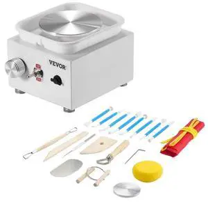 VEVOR Mini Pottery Wheel Electric Ceramic Wheel Machine 0-320RPM Speed White