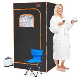 VEVOR Portable Steam Sauna Tent Full Size 1200W Personal Sauna Blanket W/ Chair