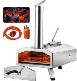 VEVOR 12" Outdoor Pizza Oven Portable Pellet/Gas Pizza Oven Foldable for Camping