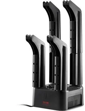 VEVOR Detachable 4 Tubes Shoe Dryer with Heat Blower & Timer Black & Orange,Ultra Silent, Quick Drying for Work Boots, Ski Boots, Sneakers, Gloves, Hats, Helmets