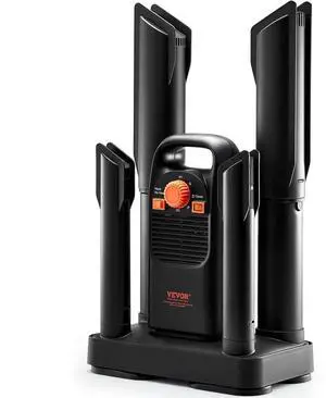 VEVOR Detachable 4-Tube Shoe Dryer with Timer and Quick Drying Black & Orange,Ultra Silent, Quick Drying for Work Boots, Ski Boots, Sneakers, Gloves, Hats, Helmets