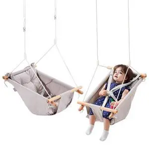 VEVOR Canvas Hammock Swing 3 Modes Baby Swing 5-Point Harness Indoor Outdoor