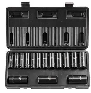 VEVOR Impact Sockets Set 15pcs 6-Point 3/8in Drive Bit Ratchet Tool Kit Case