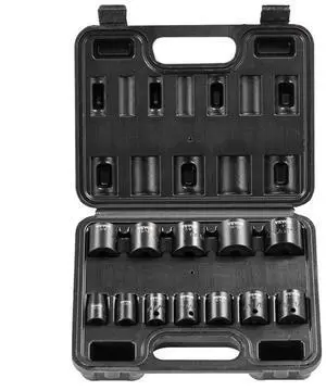 VEVOR Impact Sockets Set 12pcs 6-Point 3/8in Drive Bit Ratchet Tool Kit Case