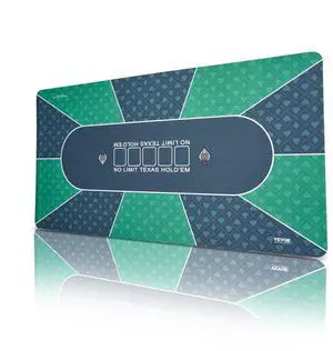 VEVOR Poker Table Top 70 x 35 Inch Poker Mat 6-8 Players Foldable with Bag Green