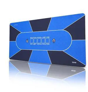 VEVOR Poker Table Top 70 x 35 Inch Poker Mat 6-8 Players Foldable with Bag Blue